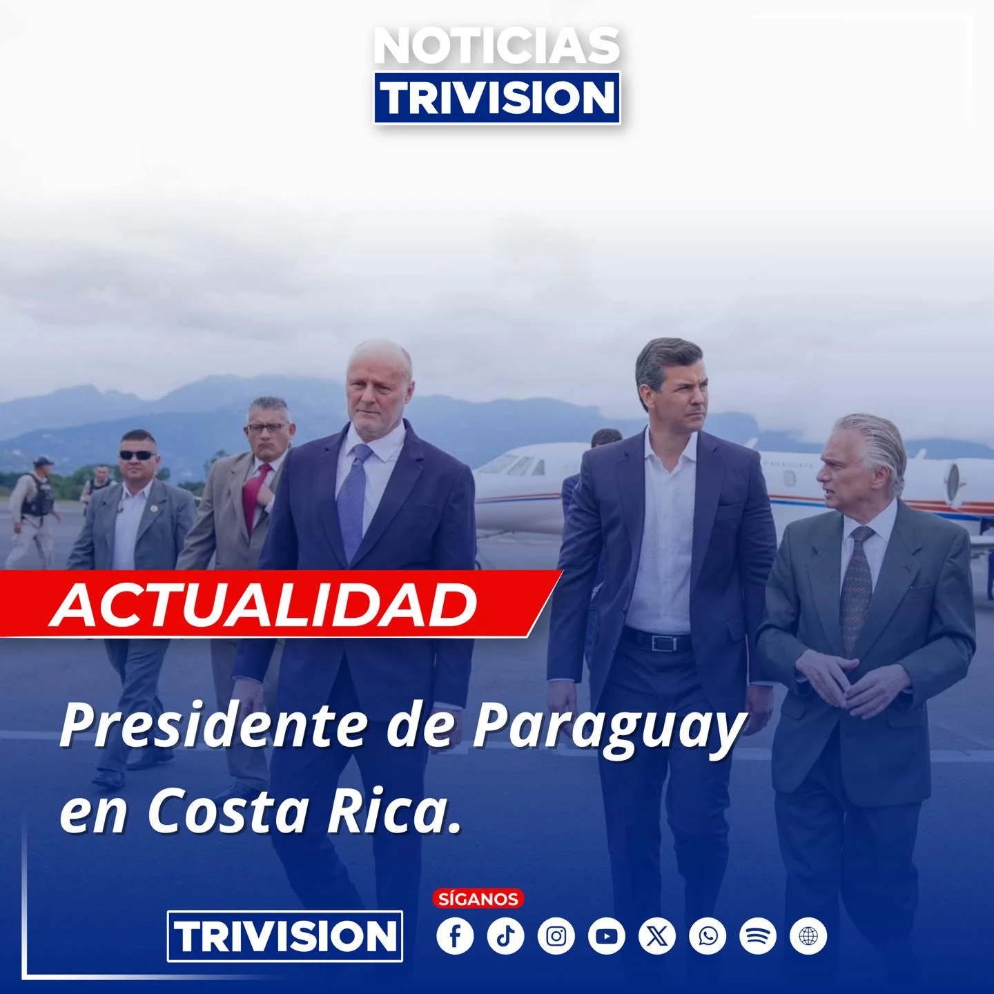 Presidente de Paraguay Santiago Peña Visita Costa Rica para Reunión con Rodrigo Chaves