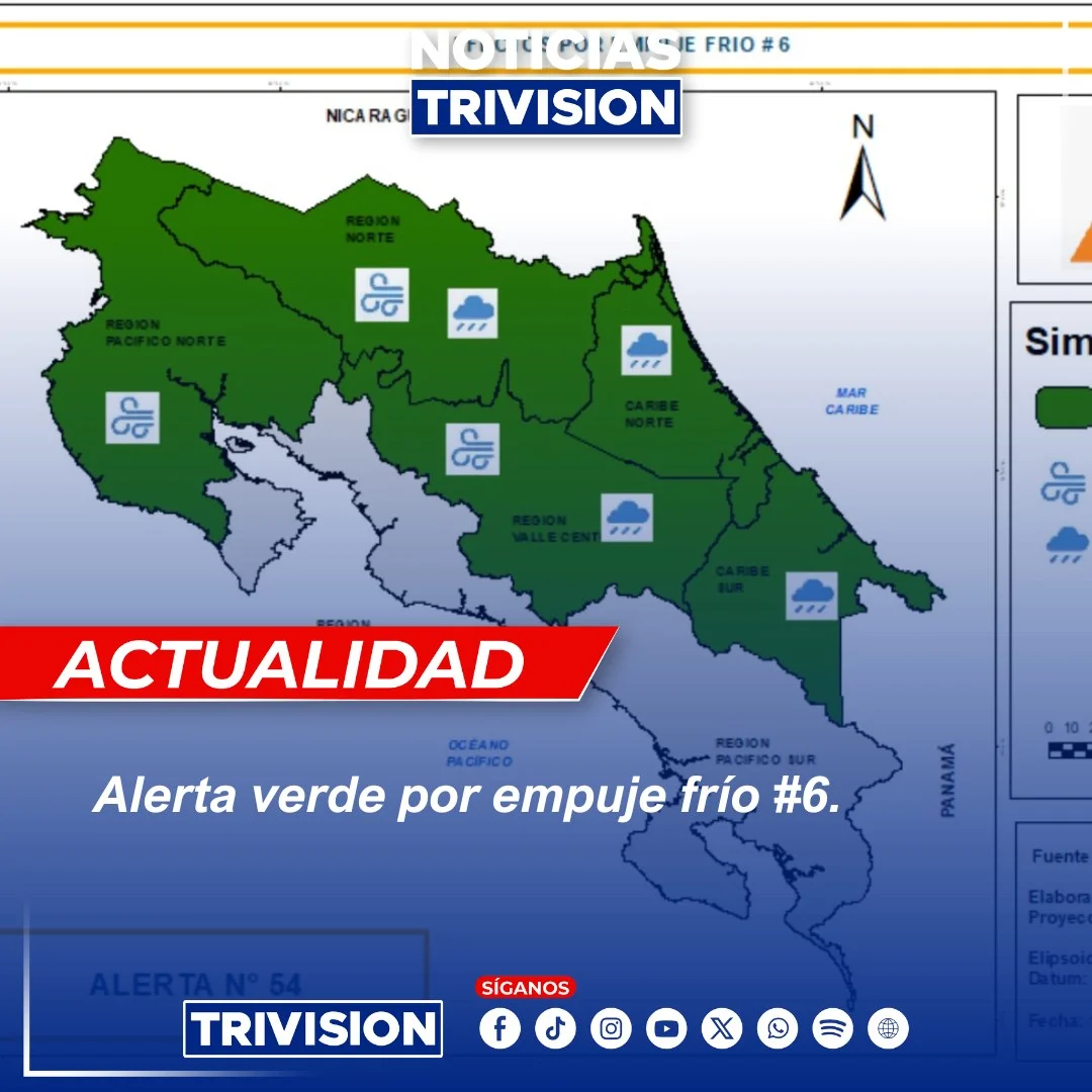 Alerta verde en Costa Rica por empuje frío #6
