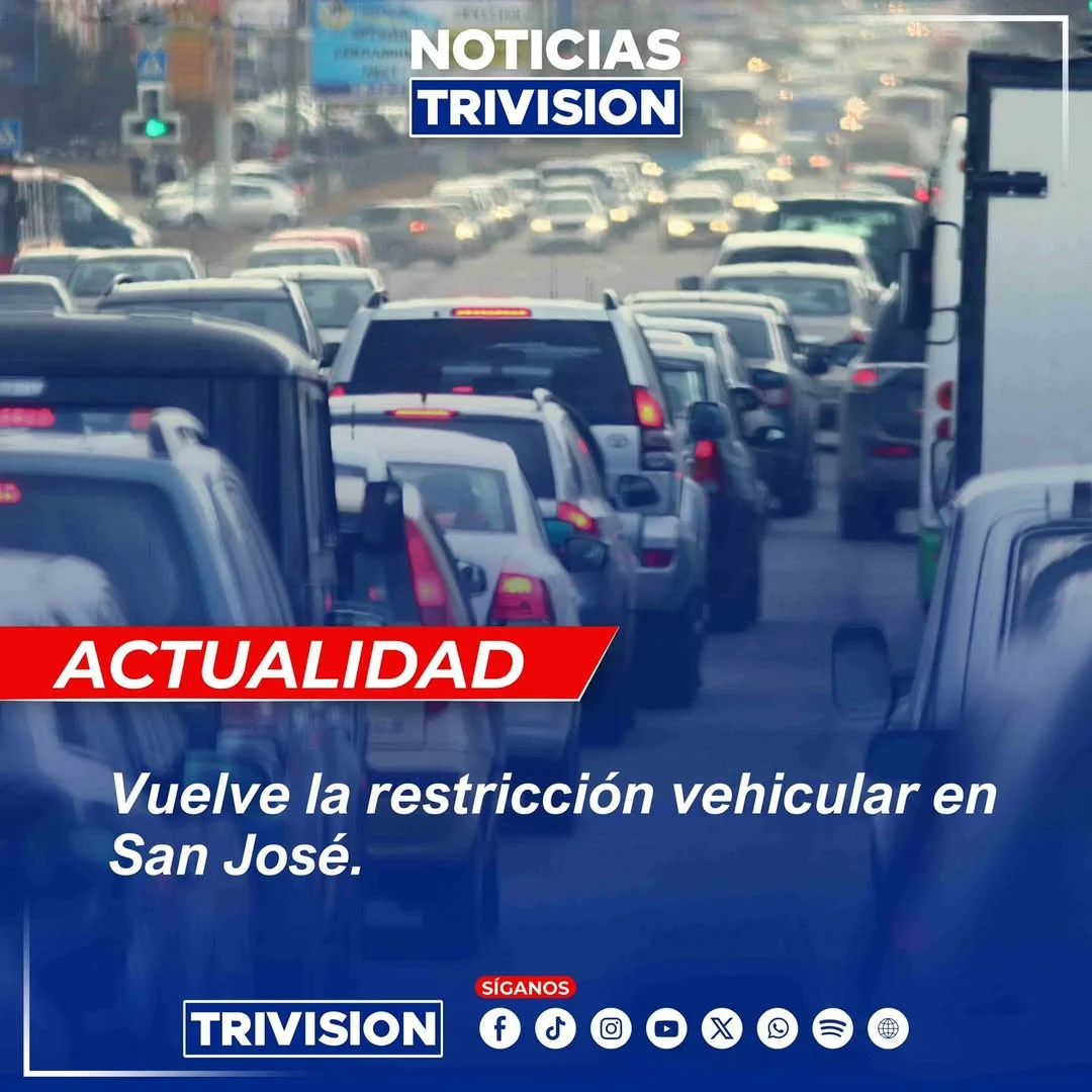 Restricción por placas regresa a San José este lunes