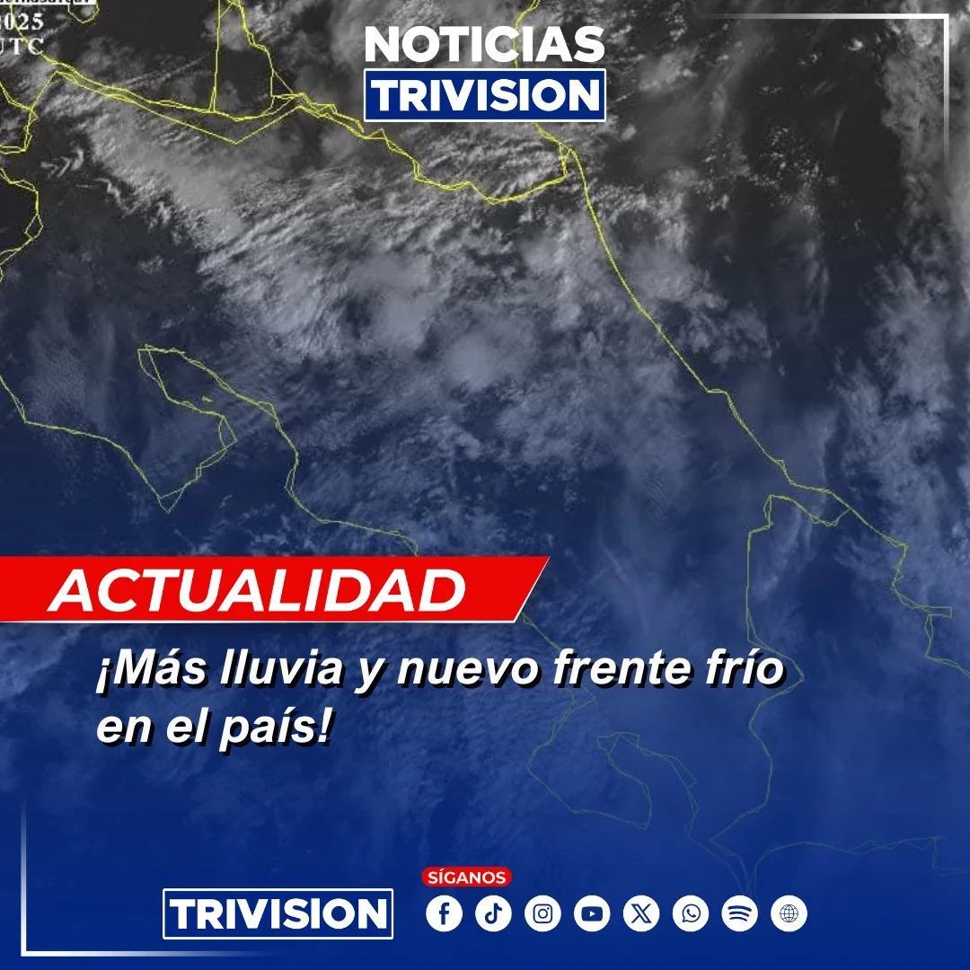 Frente frío traerá lluvias intensas al Caribe y Zona Norte en Costa Rica