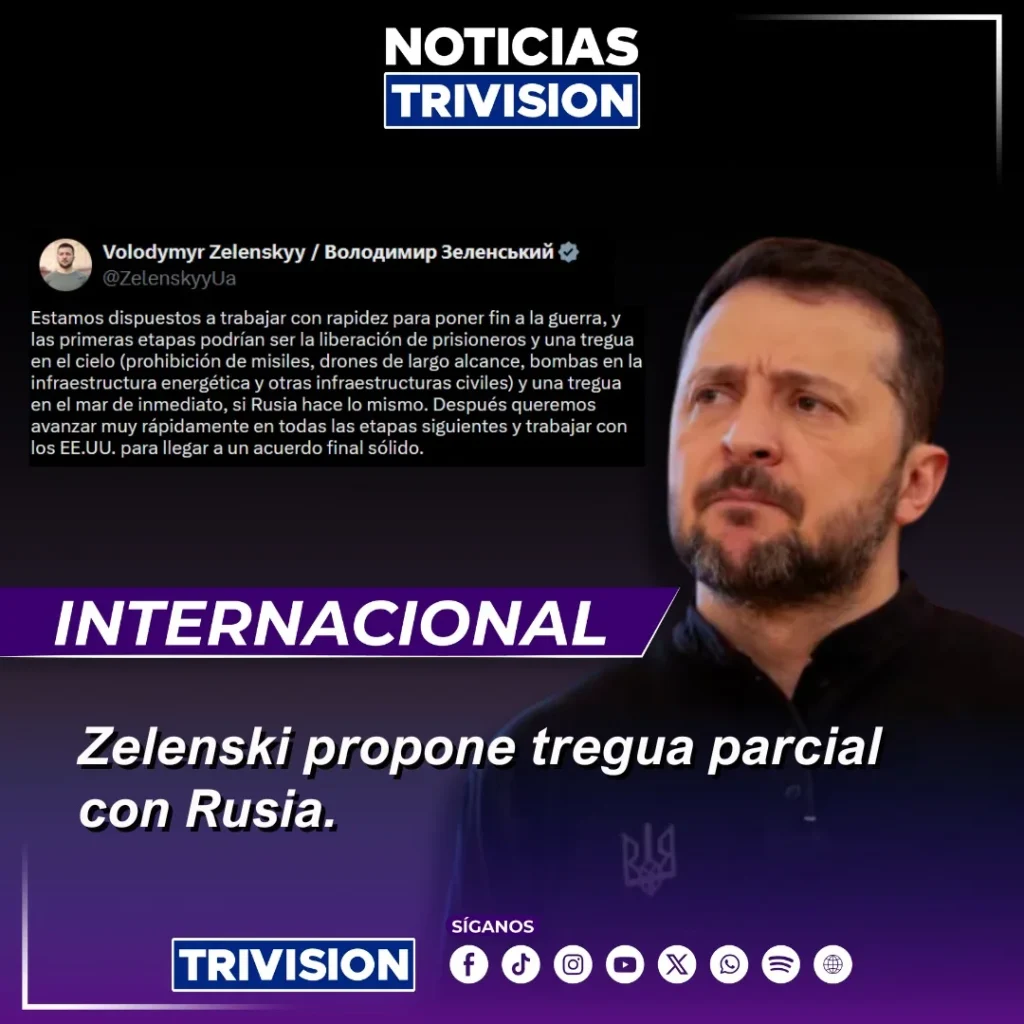 Zelenski Propone Tregua Parcial con Rusia