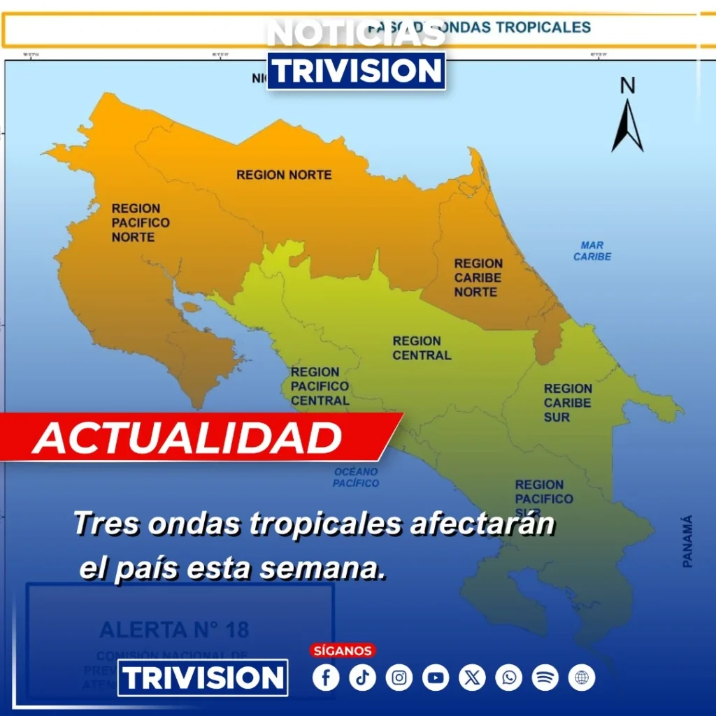 alerta por ondas tropicales en Costa Rica