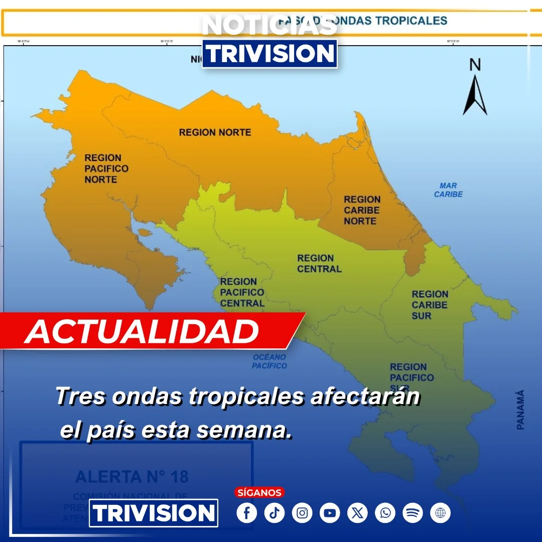 Alerta por ondas tropicales en Costa Rica esta semana