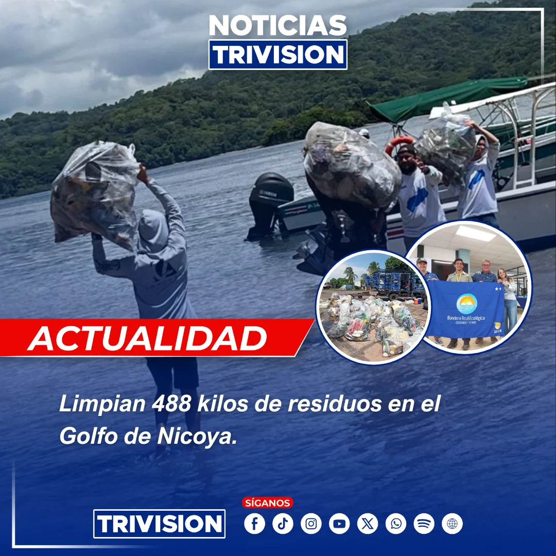 Casi media tonelada de residuos recolectados en jornada ambiental en el Golfo de Nicoya