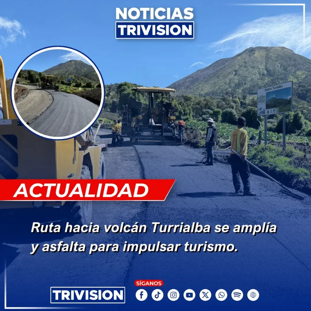 asfaltado en la ruta al volcán Turrialba