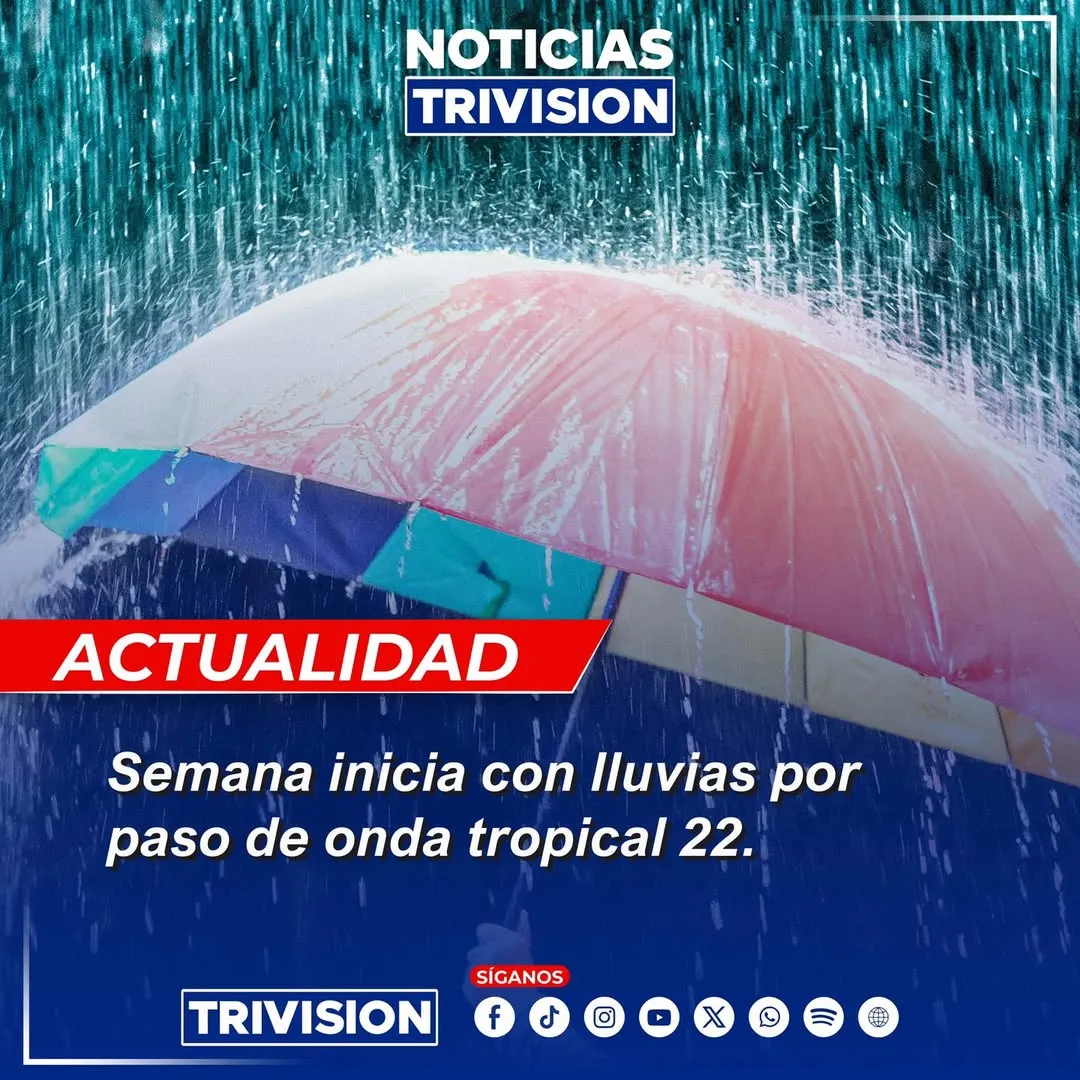 Lluvias intensas por paso de onda tropical #22 en el país