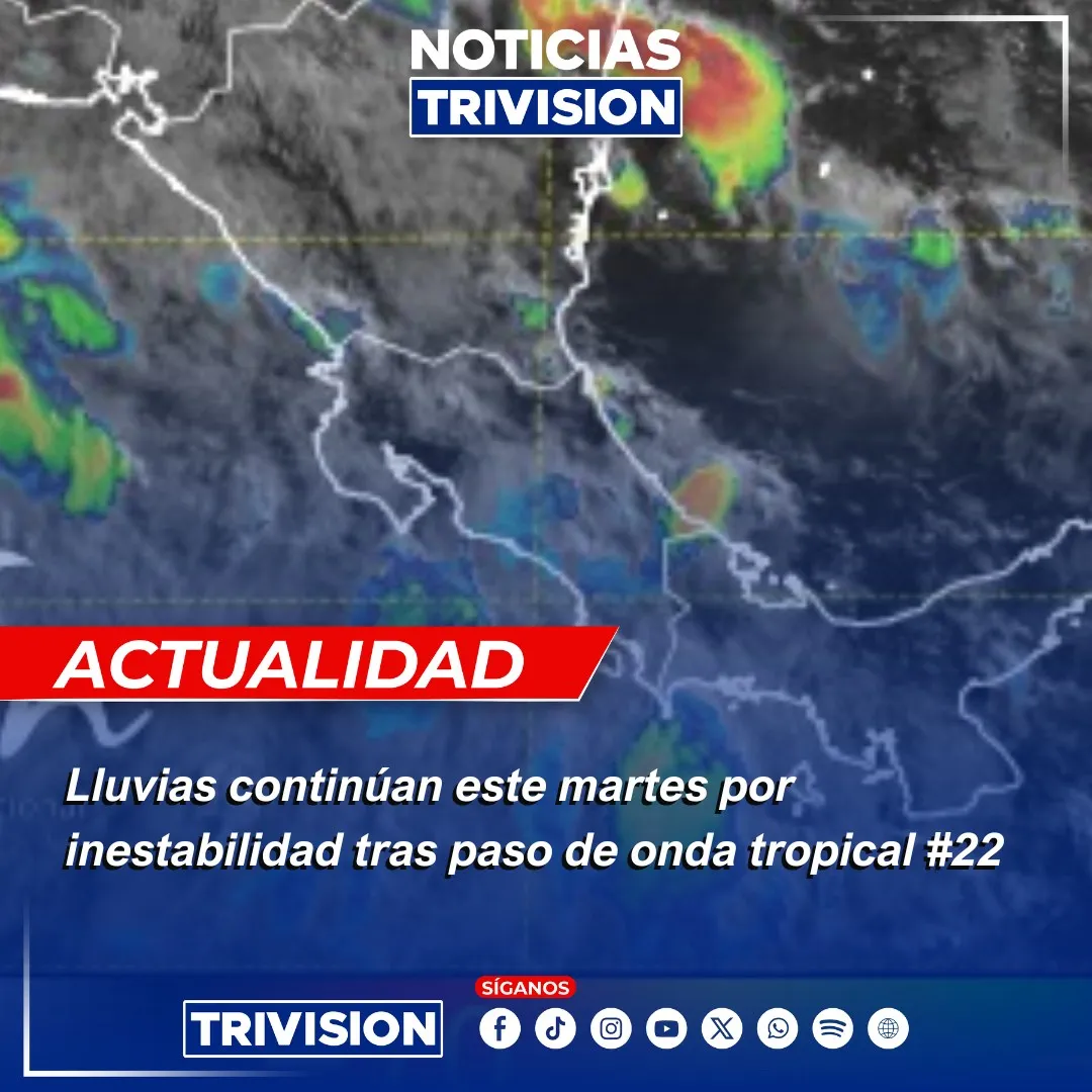 Sistema de baja presión mantiene lluvias en el país