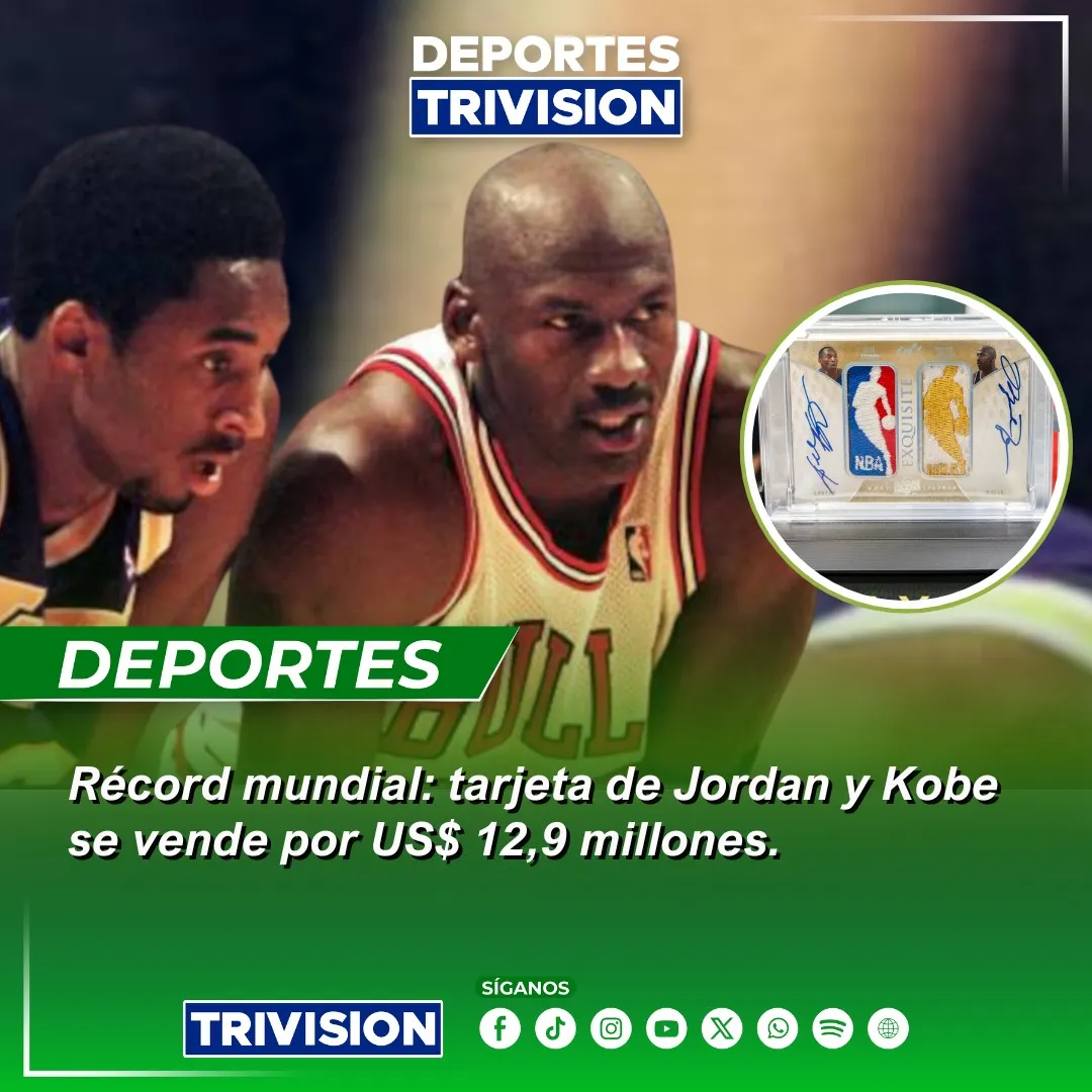 Tarjeta de Michael Jordan y Kobe Bryant rompe récord mundial