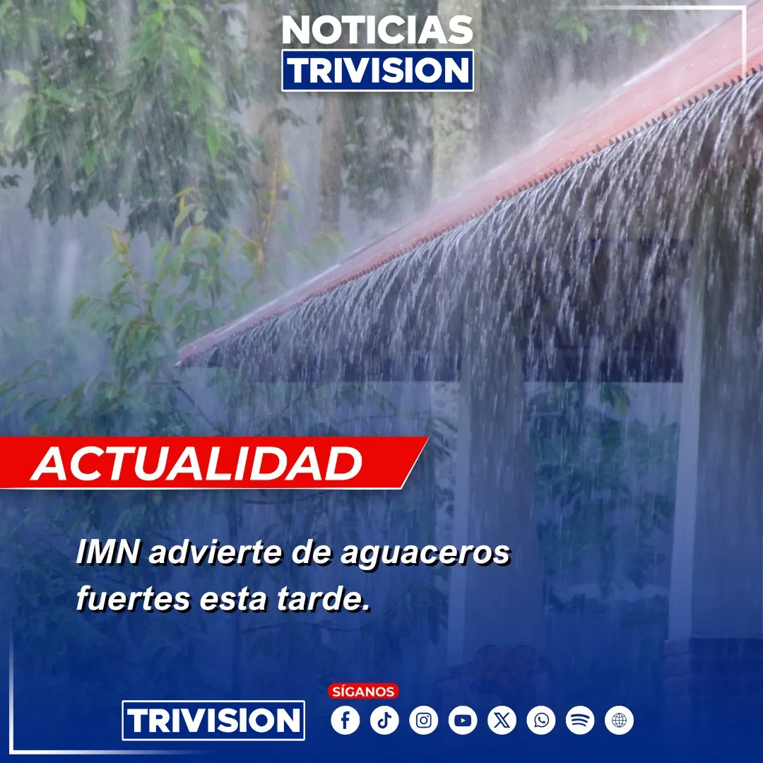 Fuertes aguaceros y tormenta eléctrica en Costa Rica este lunes