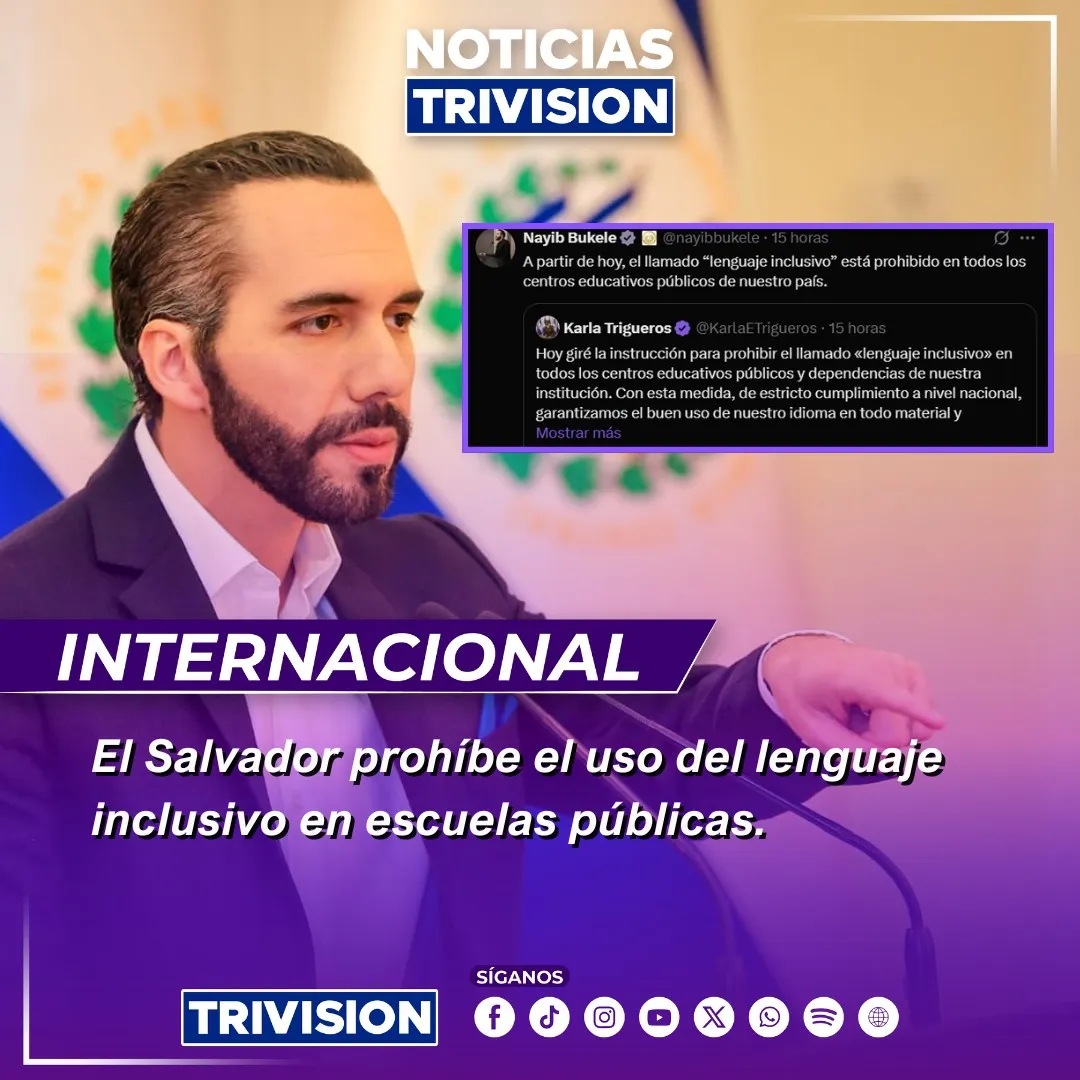 Bukele prohíbe lenguaje inclusivo en escuelas públicas