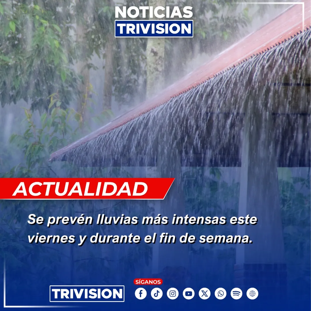 IMN anuncia fuertes lluvias para este fin de semana en gran parte del país