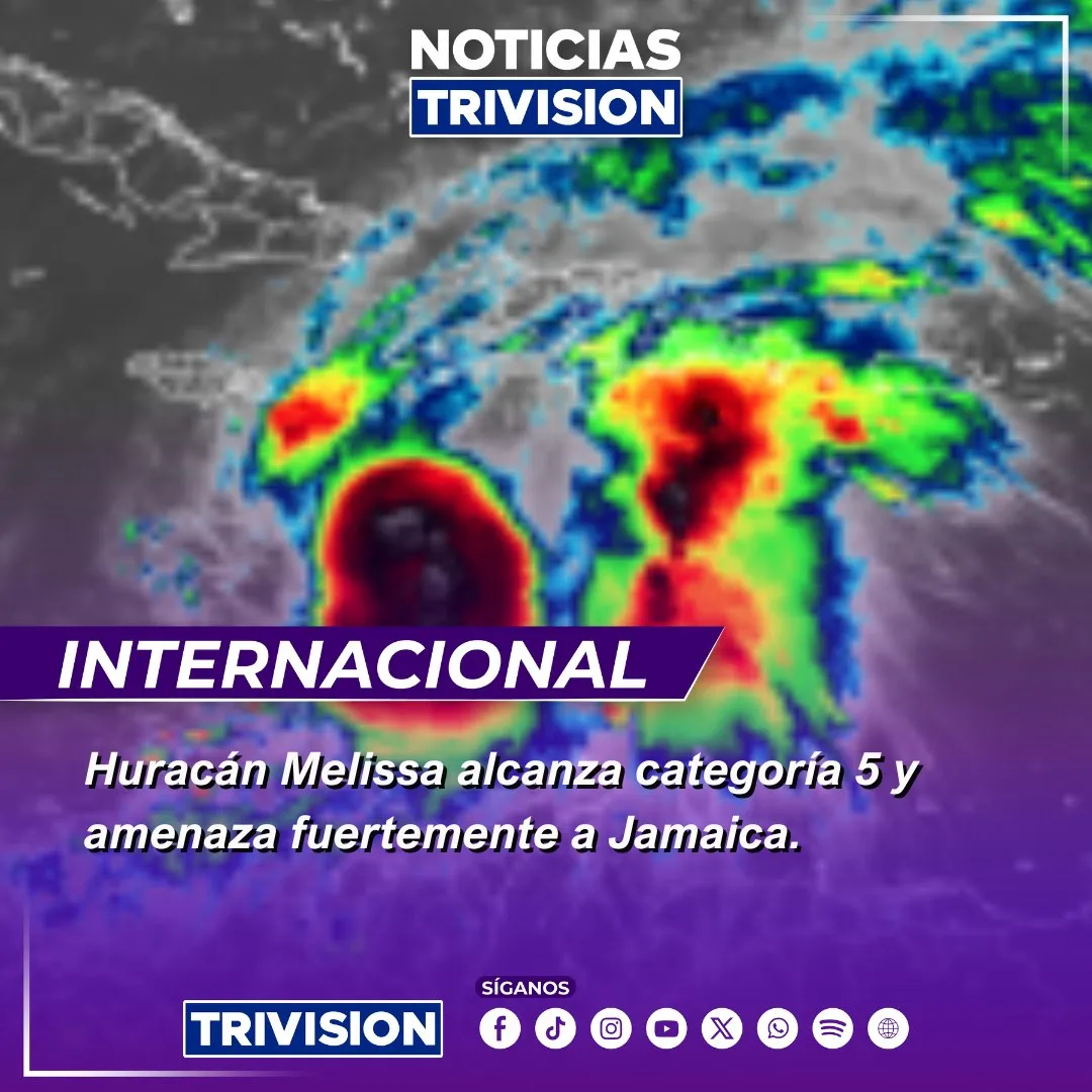 Huracán Melissa alcanza categoría 5 y amenaza Jamaica