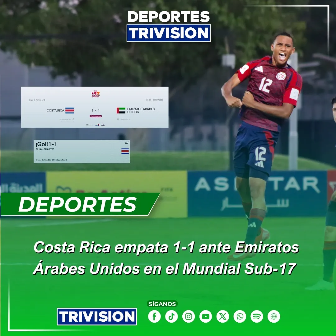 Costa Rica Sub-17 empata con carácter ante Emiratos Árabes