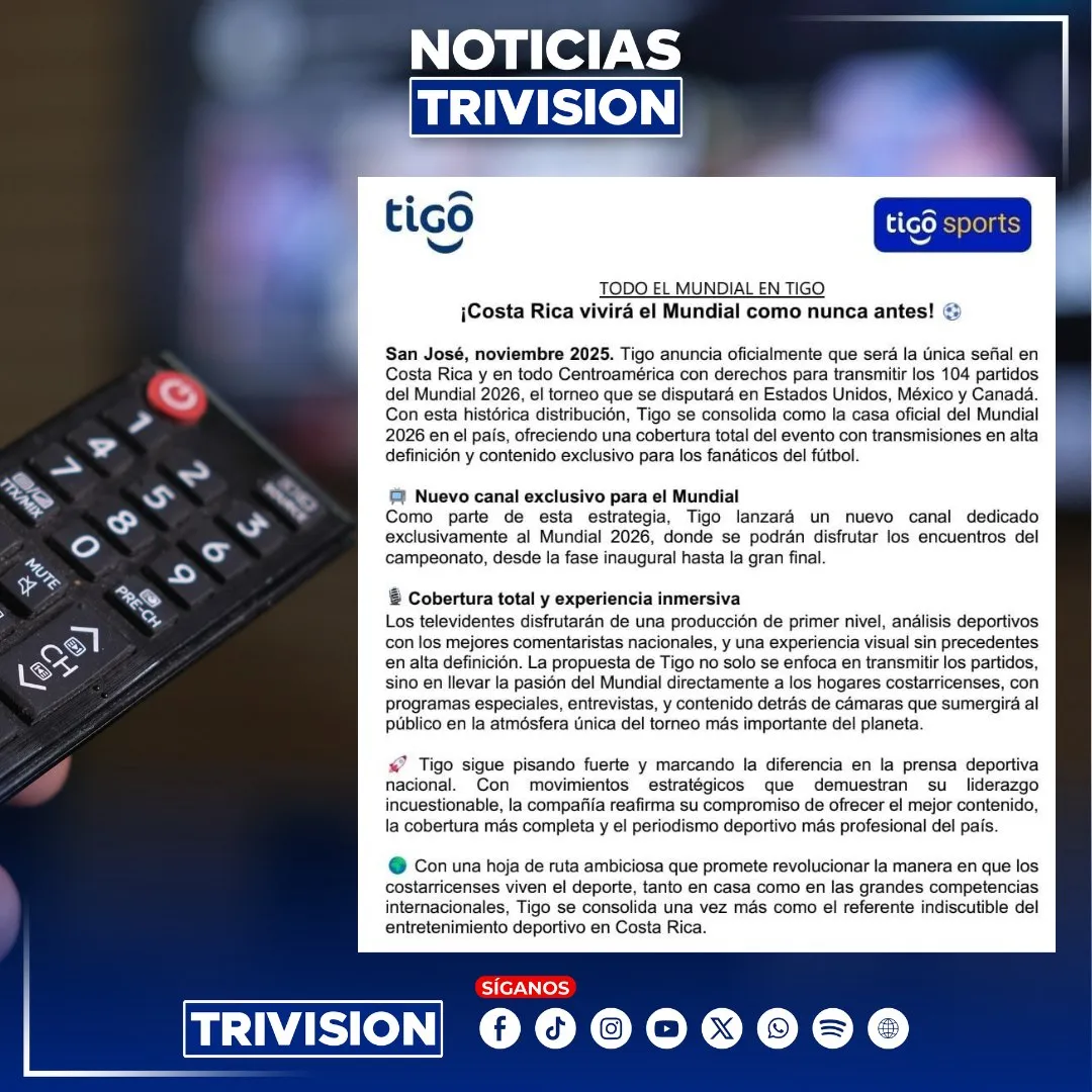Tigo transmitirá todos los partidos del Mundial 2026