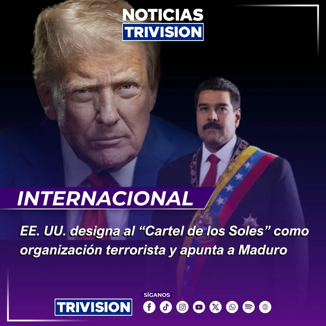 Trump designa a Maduro como parte de grupo terrorista