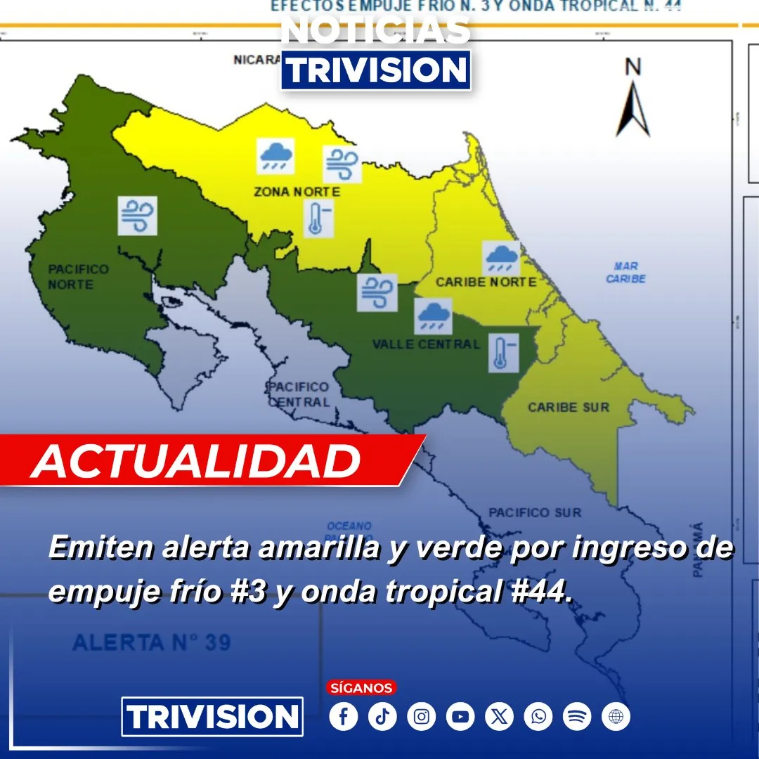 Empuje frío y onda tropical aumentarán lluvias en el país