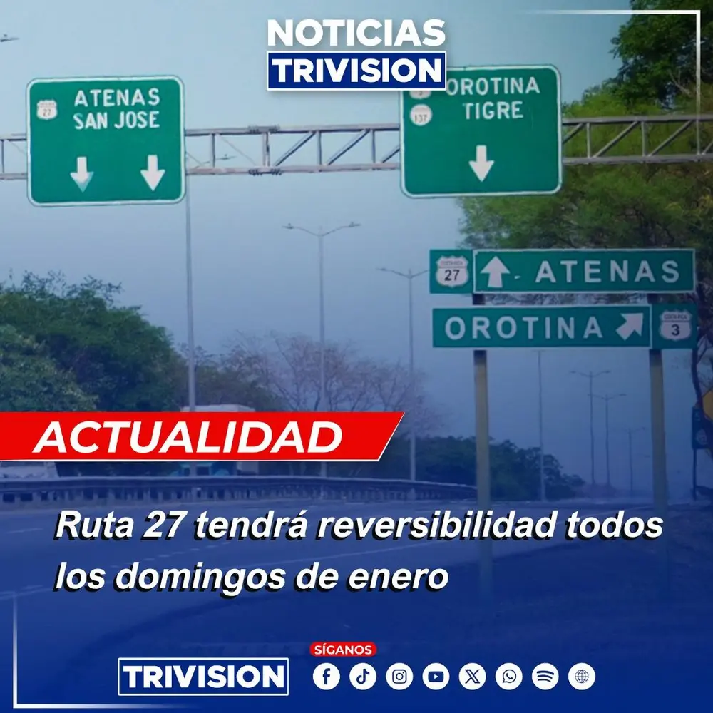 Reversibilidad en la Ruta 27 todos los domingos de enero