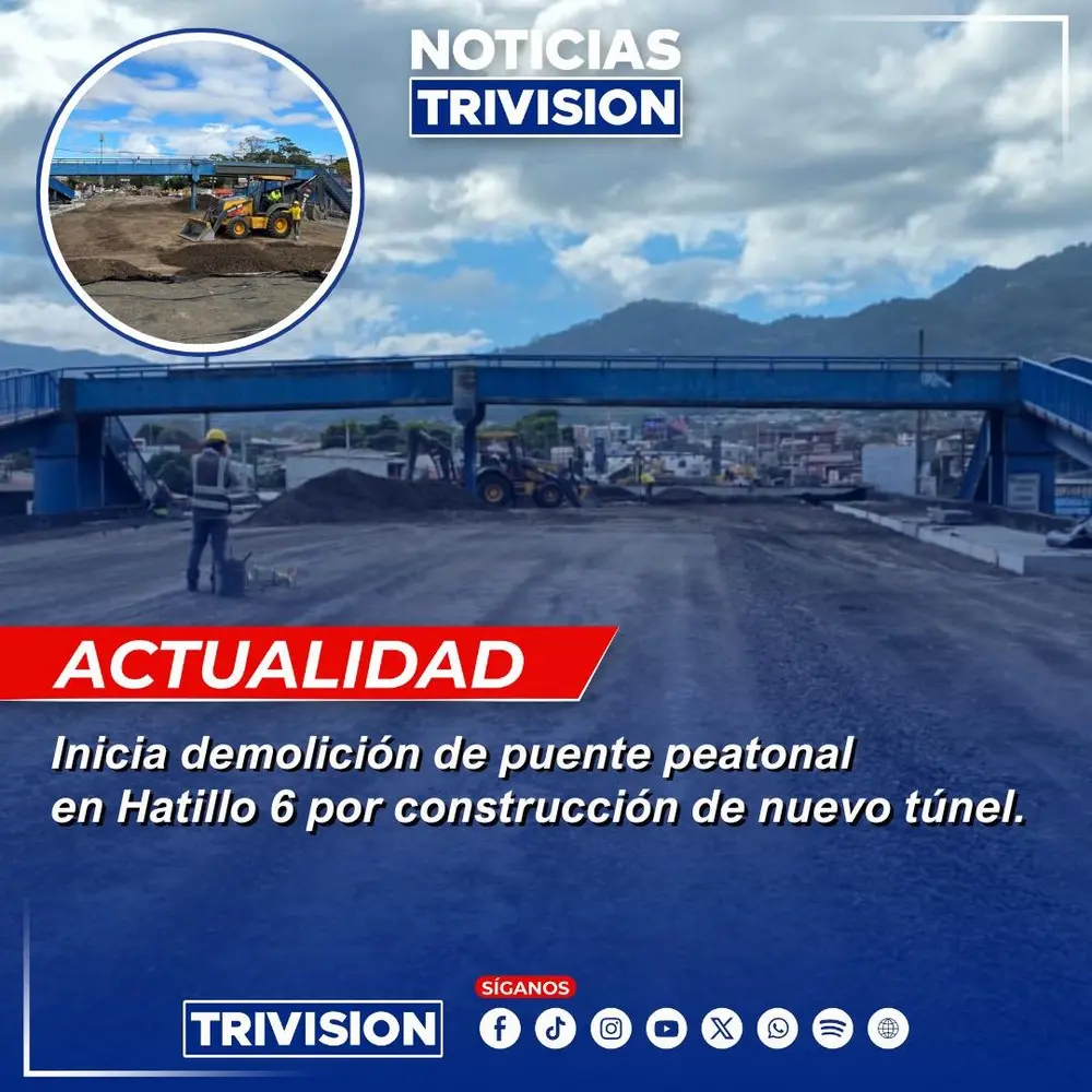 Demolición del puente peatonal en Hatillo 6 inicia el 13 de enero para nuevo túnel