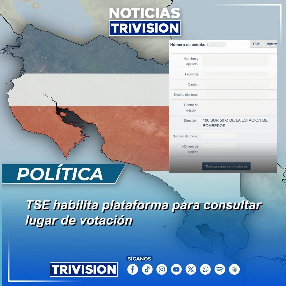 El Tribunal Supremo de Elecciones activa “Dónde votar” para consultar centros de votación en Costa Rica