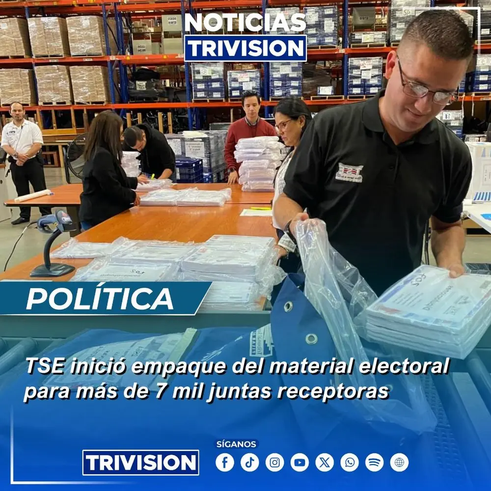 El Tribunal Supremo de Elecciones inicia empaquetado del material electoral para 7.154 JRV