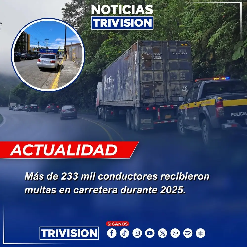 Policía de Tránsito en Costa Rica emite 12.000 multas más en 2025 que en 2024