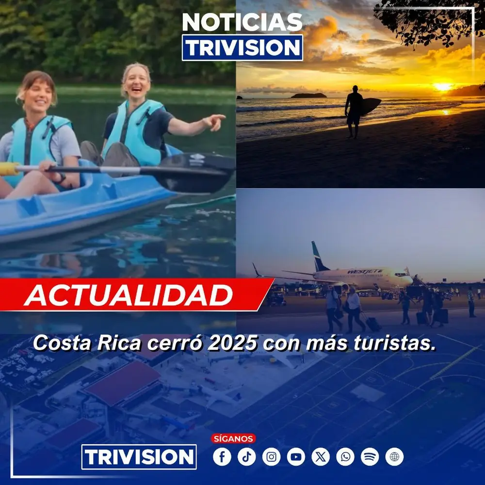 Turismo en Costa Rica crece un 1% en 2025, con más de 316 mil visitantes en diciembre
