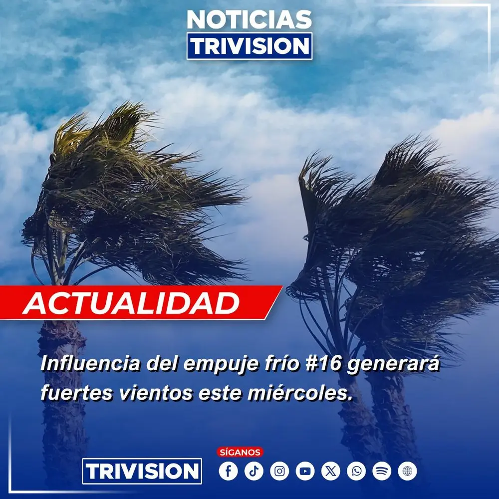 Condiciones Ventosas y Lluvias Moderadas en Costa Rica por Empuje Frío #16 Este Miércoles