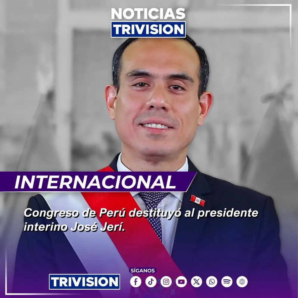 Congreso de Perú destituye al presidente José Jerí por inconducta antes de elecciones