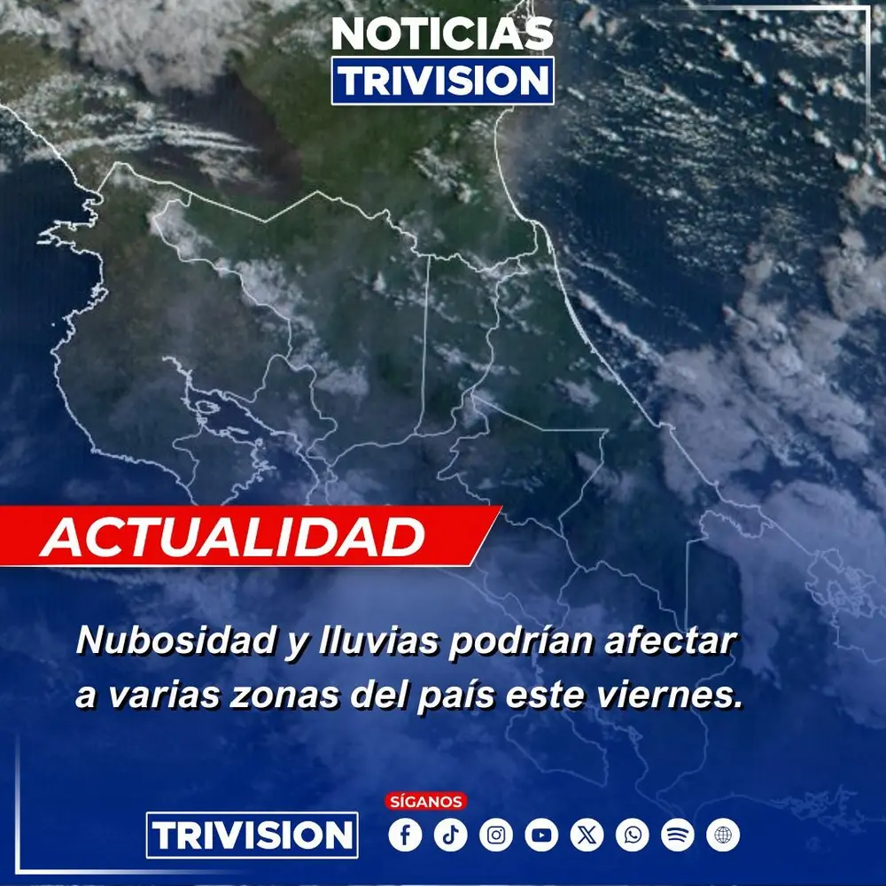Lluvias en la Vertiente del Caribe y Zona Norte por arrastre de humedad este viernes