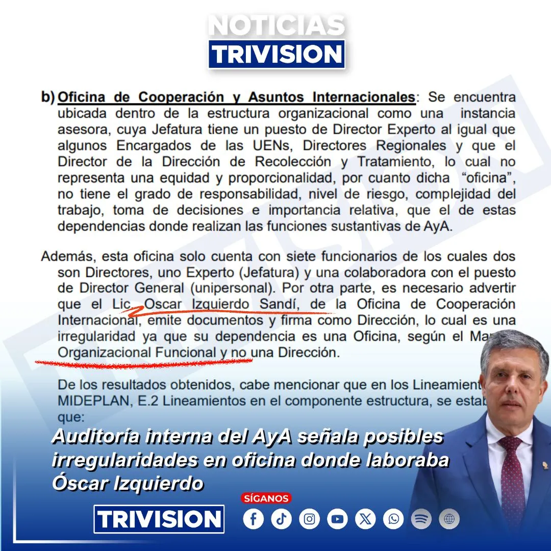 Destitución de Óscar Izquierdo: Irregularidades en la creación del puesto de cooperación internacional en Costa Rica