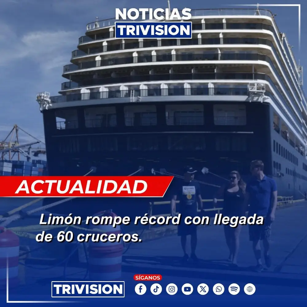 Puerto de Limón registra cifra histórica con 60 cruceros y 163.000 visitantes en la temporada pasada