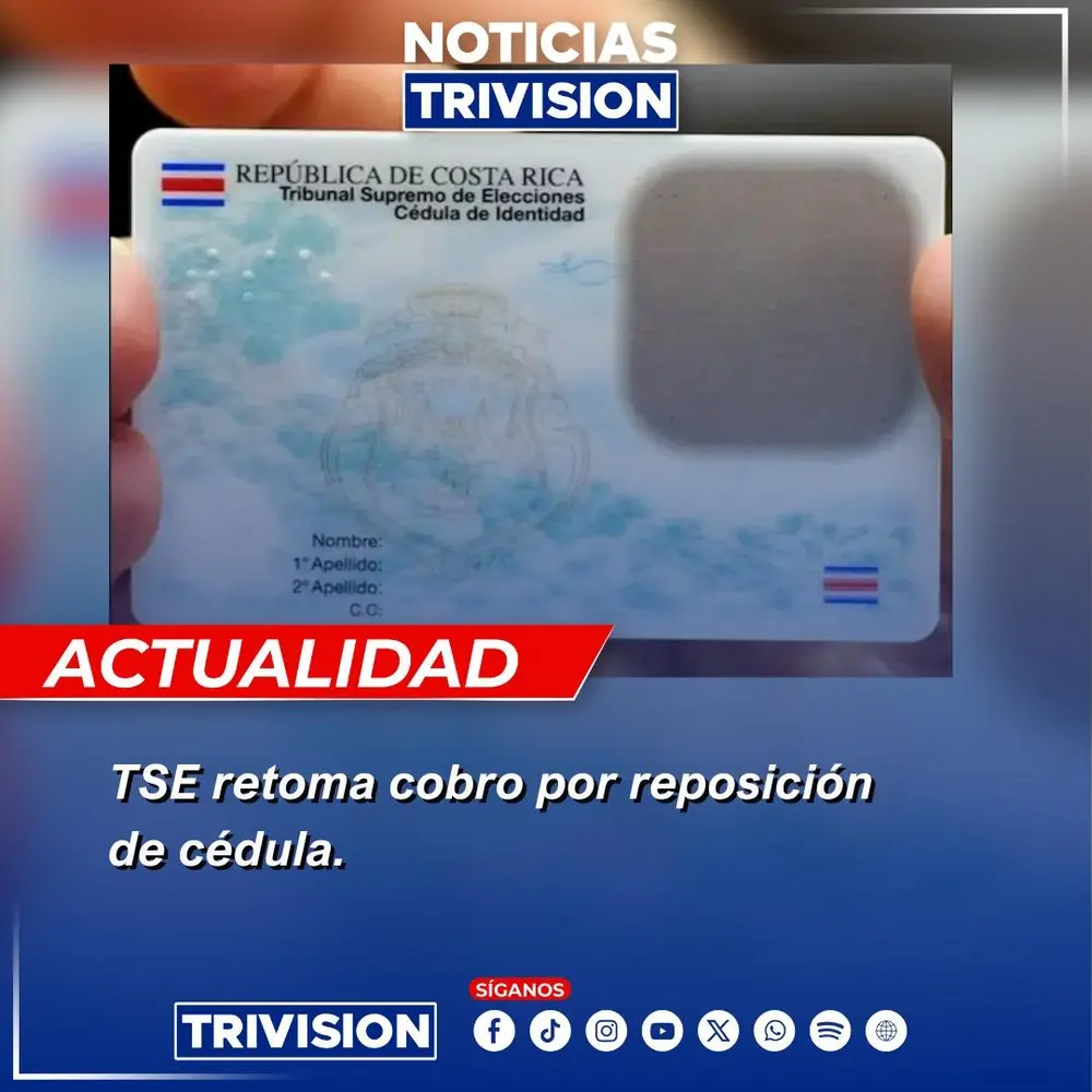Tribunal Supremo de Elecciones reanuda cobro por reposición de cédula en Costa Rica