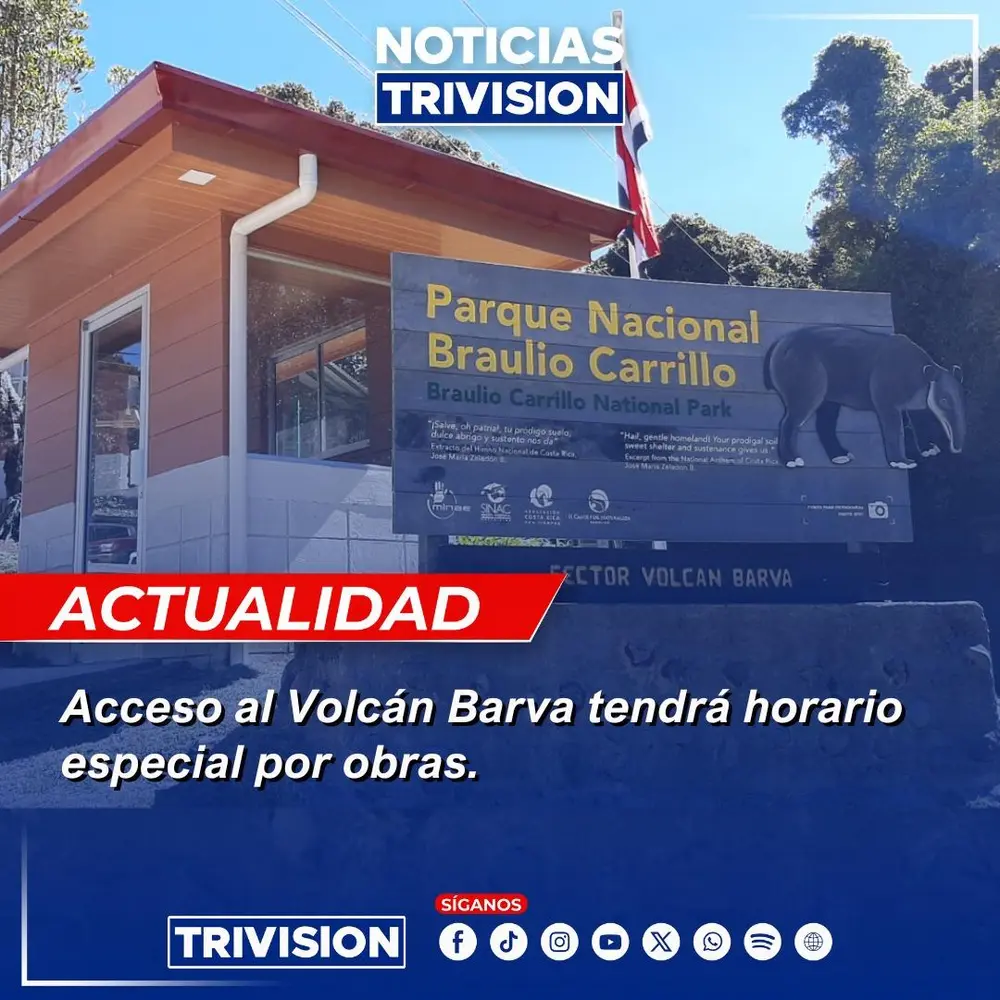 Acceso al Volcán Barva en el Parque Nacional Braulio Carrillo será limitado hasta junio de 2026