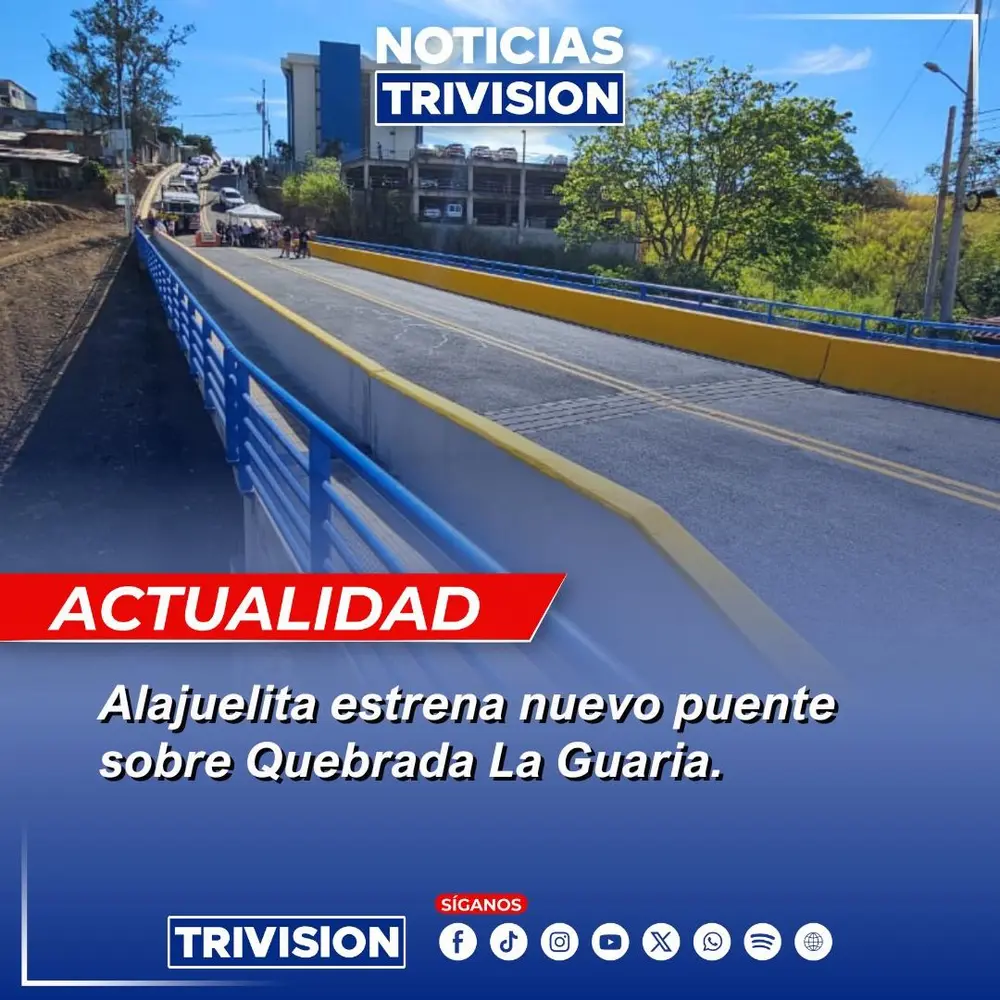 Alajuelita estrena puente de 45 m que une Juan Pablo II y La Guaria