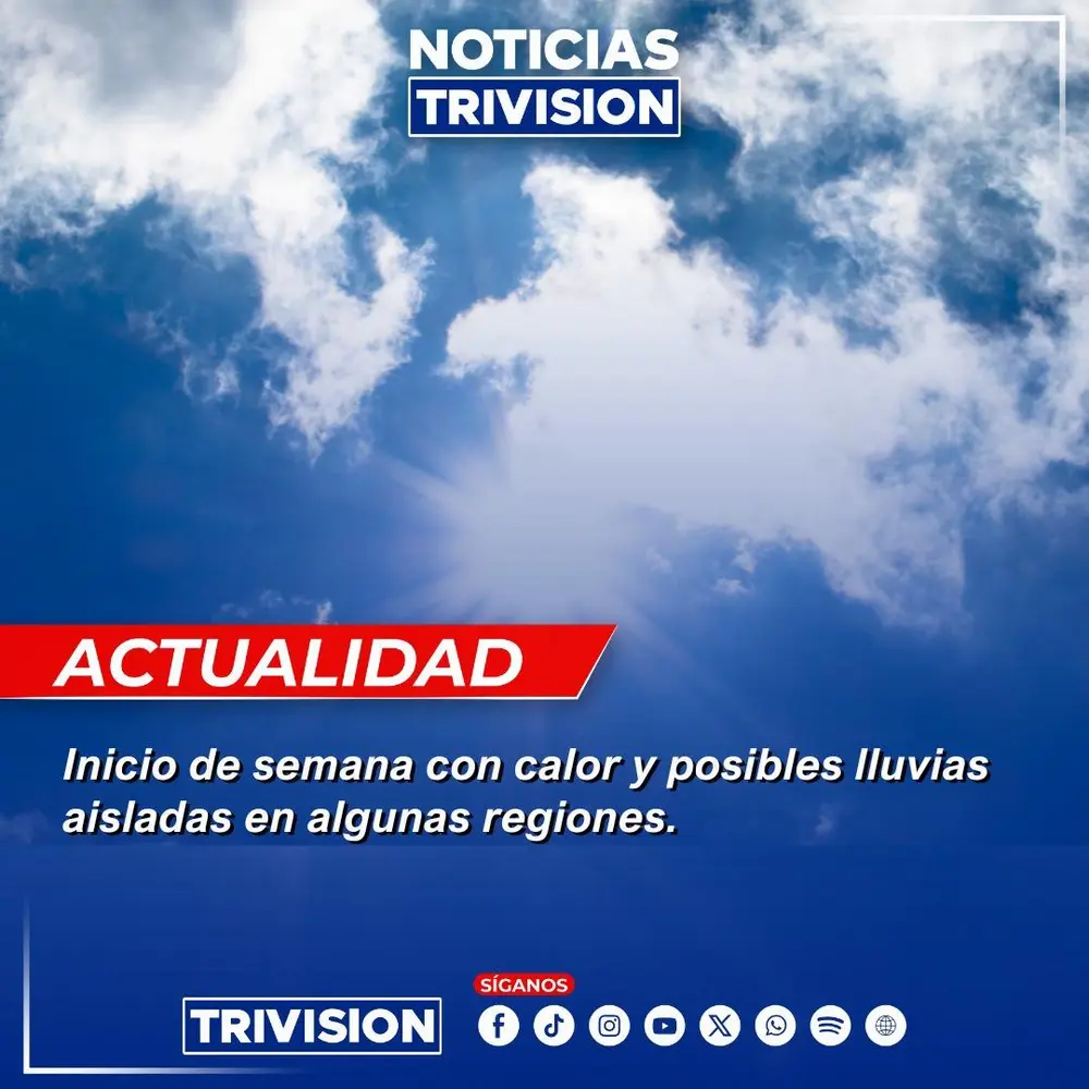 Ambiente caluroso y probabilidad de aguaceros aislados para este lunes en Costa Rica