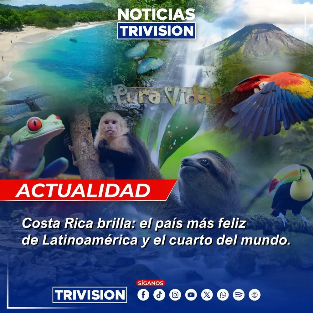 Costa Rica, país más feliz de América Latina y cuarto a nivel mundial