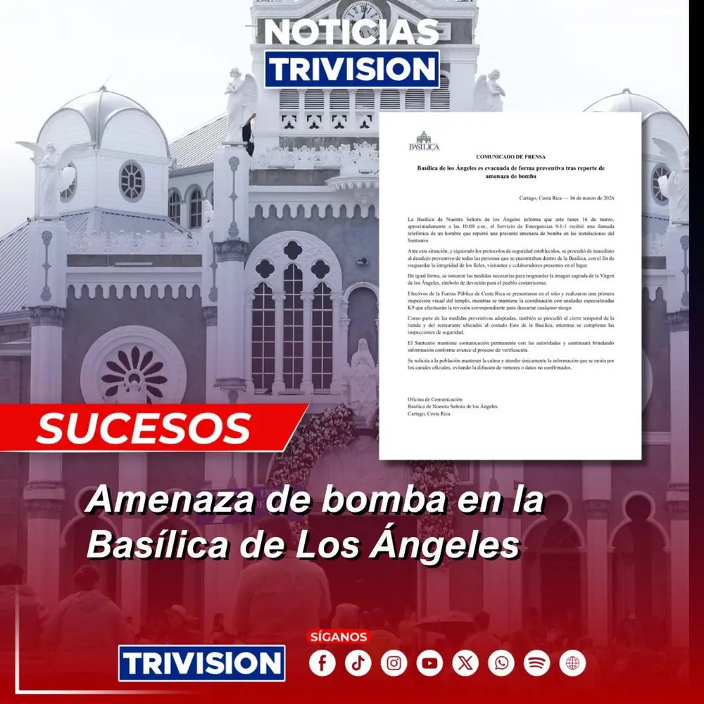 Evacuan Basílica de Nuestra Señora de los Ángeles por amenaza de bomba