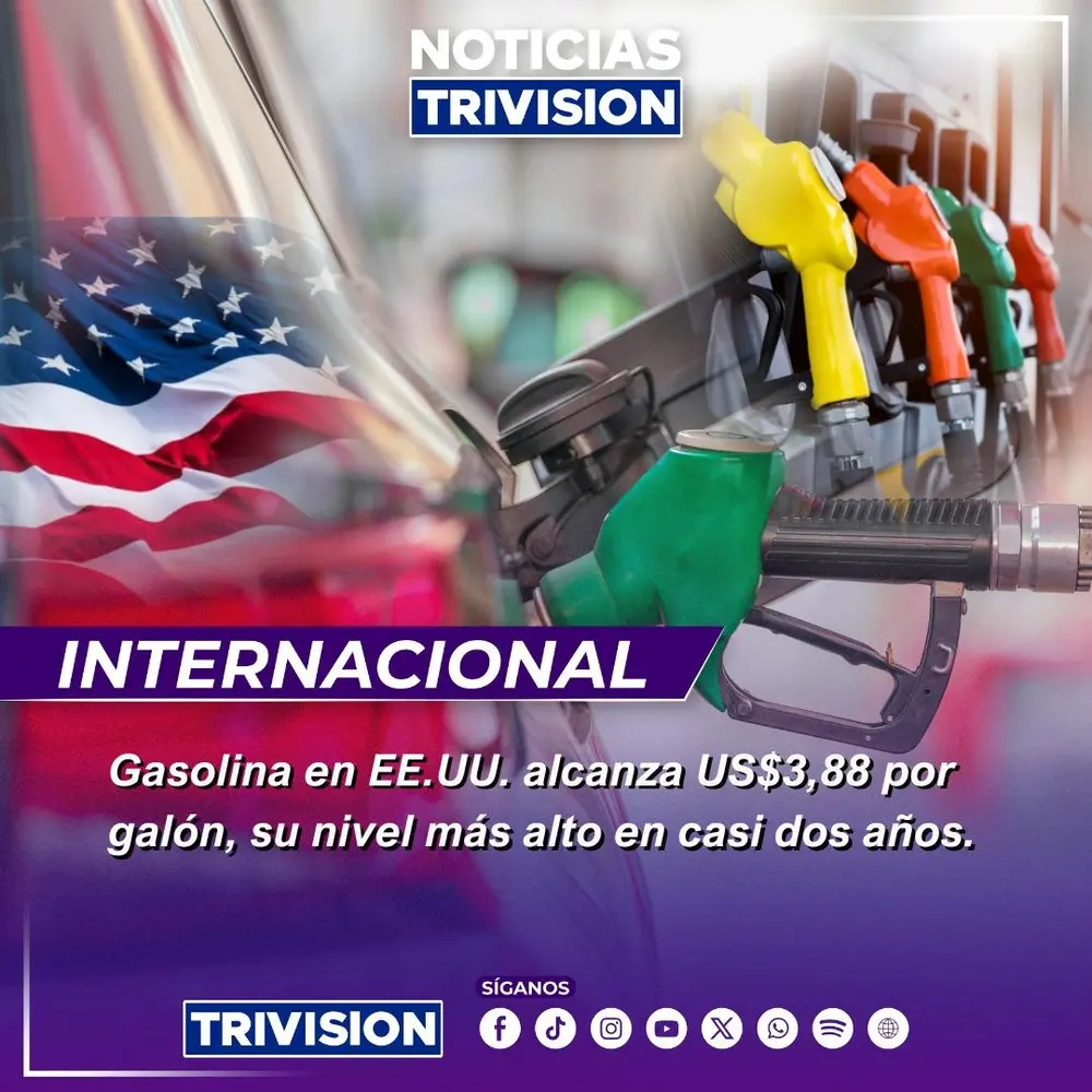 Gasolina en EE. UU. sube a US$3,88 y marca máximo desde octubre 2022