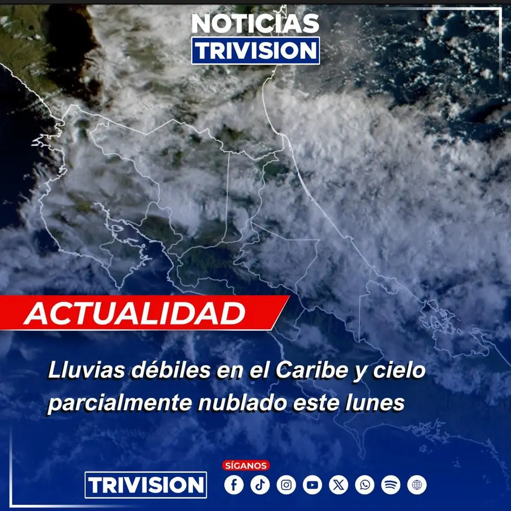 Lunes: lloviznas en Pacífico Norte y Caribe; Valle Central despejado