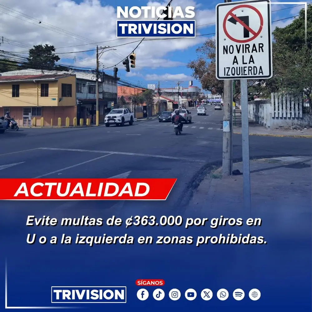 Policía de Tránsito informa sobre 167 multas a conductores por giros prohibidos