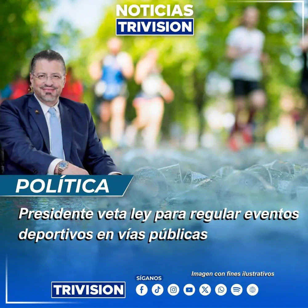 Presidente Rodrigo Chaves veta ley que regularía eventos deportivos en vías públicas
