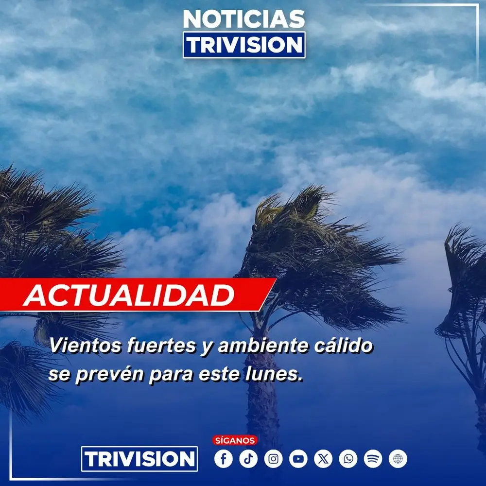 Temperaturas cálidas y vientos de hasta 90 km/h prevén para este lunes en Costa Rica