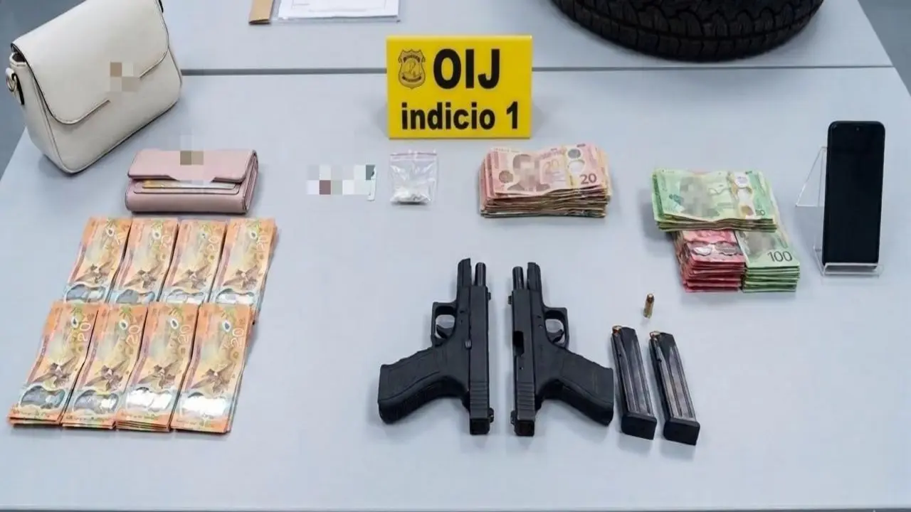 Caen sospechosos con ₡8 millones y armas en operativo en Pocosol