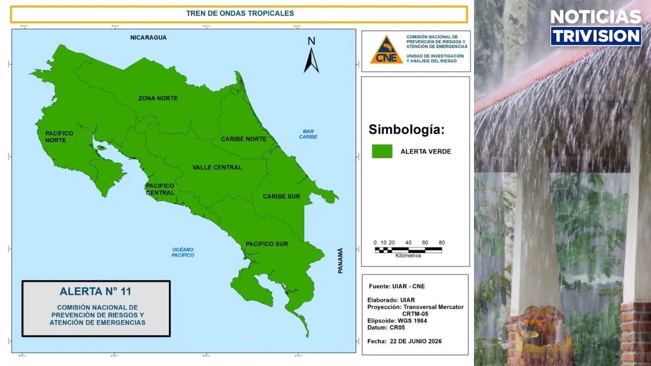 Declaran alerta verde para todo el país por aumento de lluvias y paso de ondas tropicales