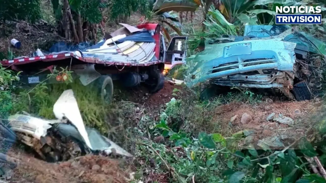 Fuerte colisión entre camión y vehículo en Pérez Zeledón
