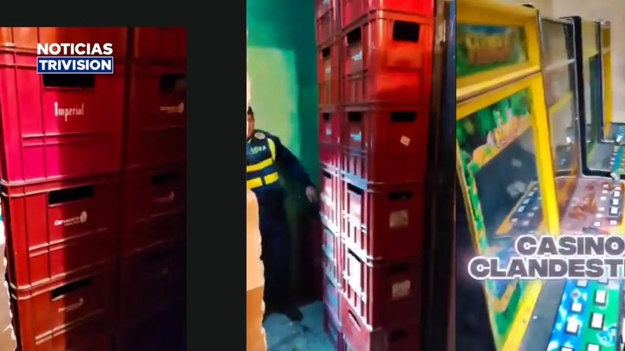 Puerta secreta hecha de cajas de cerveza ocultaba un “tipo de casino clandestino” en San José