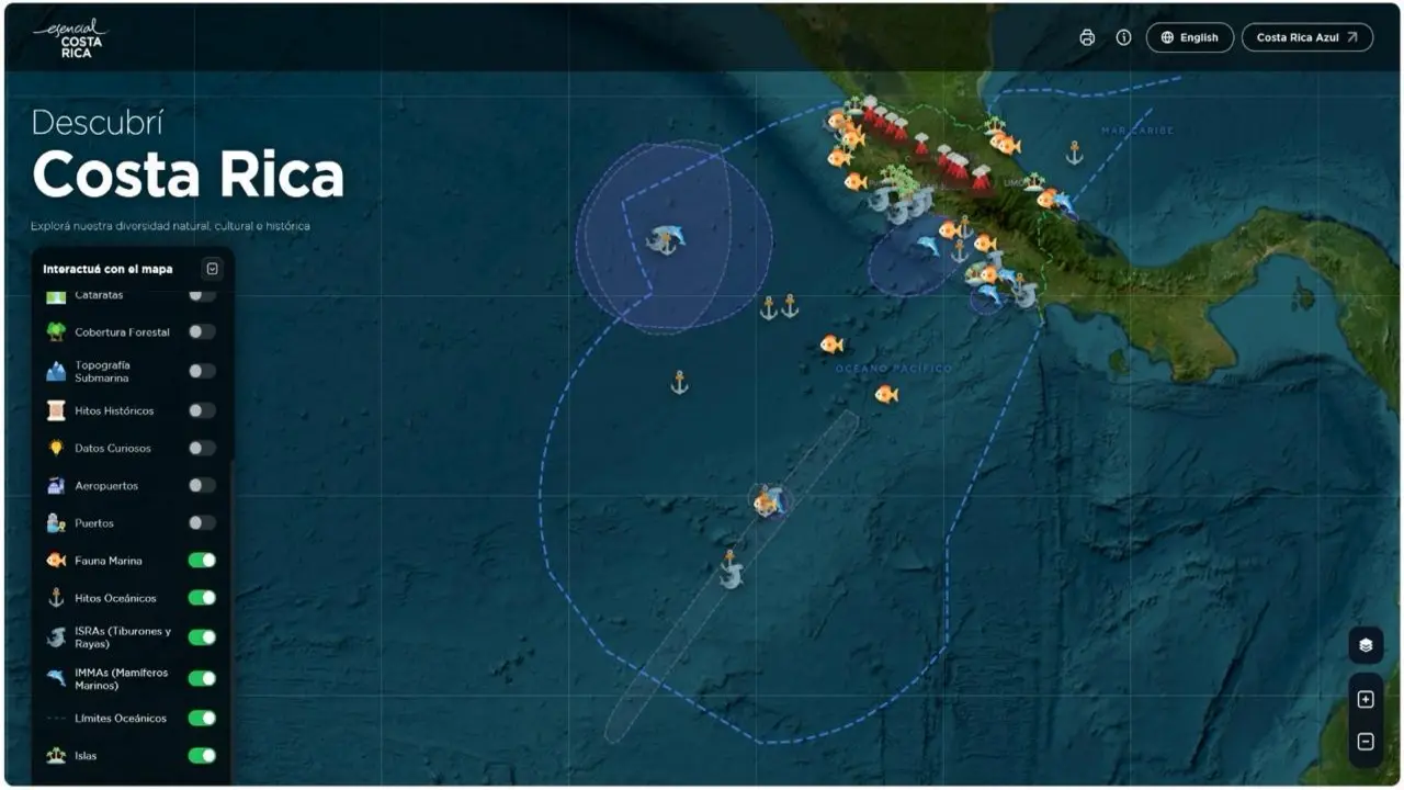 Nuevo mapa interactivo permite descubrir Costa Rica desde cualquier lugar