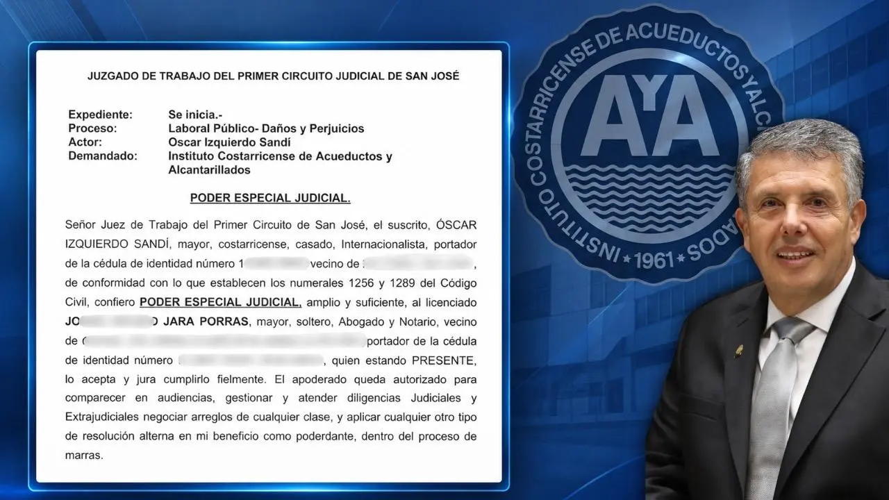 Óscar Izquierdo demanda al AyA por ₡50 millones y solicita recuperar su puesto