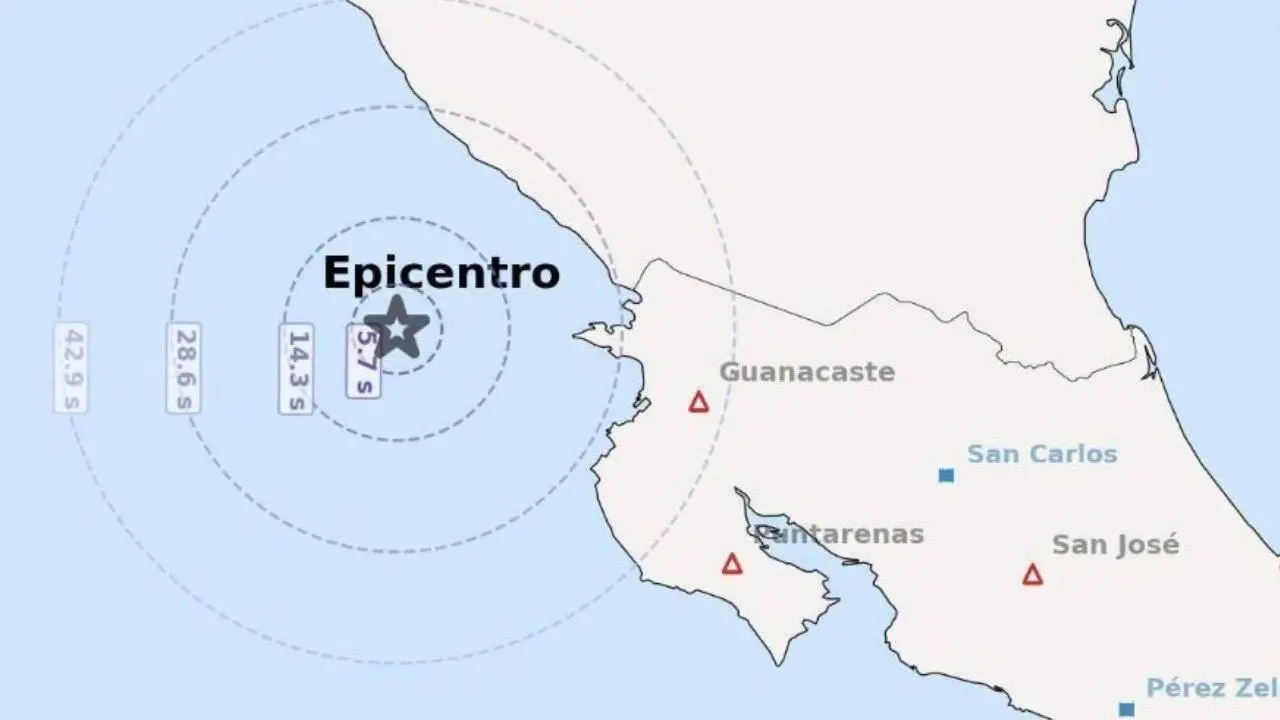 Sismo de magnitud 4,6 movió a Guanacaste este domingo